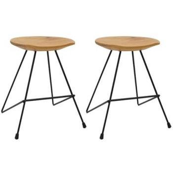 Taburetes de Cocina 2 Unidades Madera de Teca Maciza Duraderos