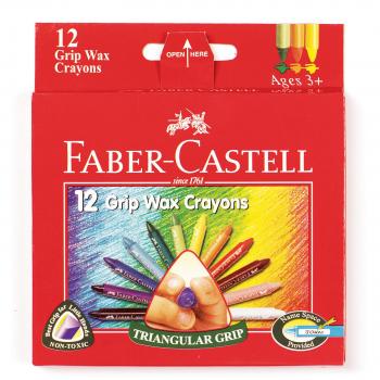 Faber-Castell Triangular Grip Wax Crayons Pack of 12