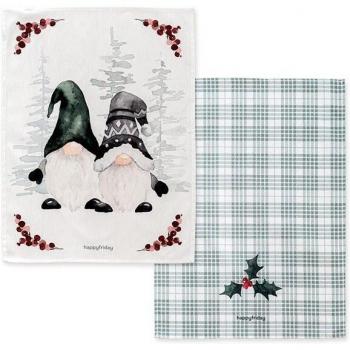 XMAS Gnomes paño de cocina 2 ud 70x50 cm