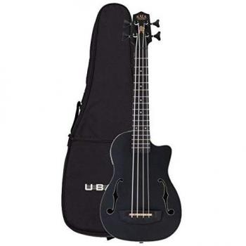 Kala Matte Black Mahogany Journeyman Acoustic-Electric U-Bass with Bag