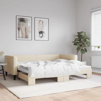 Sofá cama nido tela crema 90x200 cm Vidaxl Crema