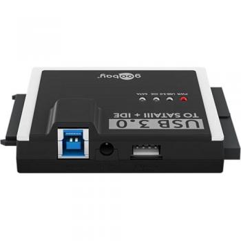 Adaptador USB 3.0 a SATA/IDE con fuente de alimentación y cables incluidos - Modelo 72013