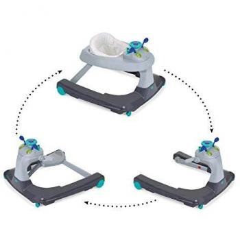 Hauck Ride On 1-2-3 - Andador 3 en 1, a partir de 6 meses hasta 12 kg, con ruedas, luces & música, mesa de juego y asiento desmontable, regulable en altura, Hearts