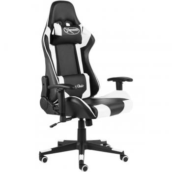 Silla gaming giratoria blanco de PVC