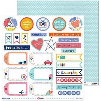 Anita y Su Mundo Colección Momentos Papeles de Scrapbooking, Paper, Etiquetas, 30.5 x 30.5 cm
