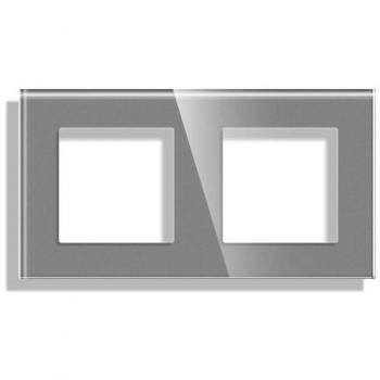 Frontal socket cristal gris KOOB 2 módulos