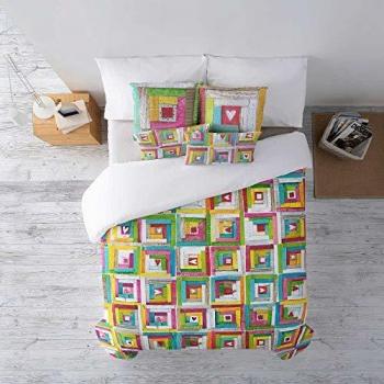 RIPSHOP - Funda nórdica de algodón percal de 175 Hilos - Cama de 150/160 x 190/200 cm - Artista ilustradora Anna Llenas | Patchwork