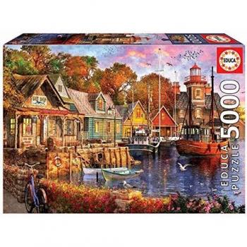 Educa - Atardecer en el Puerto Puzzle, 5000 Piezas, Multicolor