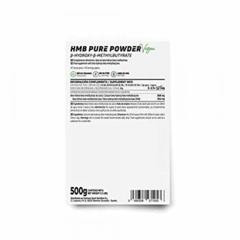HSN HMB Puro en Polvo 500g - Complemento Alimenticio Vegano de Alta Concentración, 100% Beta-Hidroxi-Beta-Metilbutirato de calcio (HMB-Ca), No-GMO