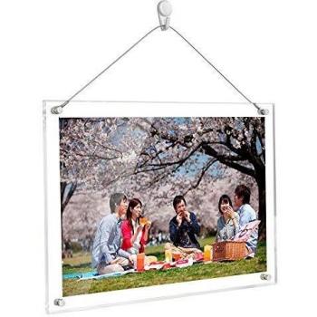 LAPONO Marcos De Fotos Multiples Marcos Fotos Con Soporte Pared Material AcríLico Con Función Marco a4 De Fotos Transparente Decoración Estilo Sencillo Para Fotografías 33CM*24CM