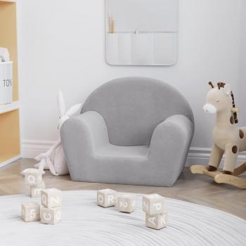 Sofá para niños en suave felpa gris claro vidaXL