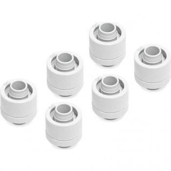 Alphacool Icicle 16/10 mm Ojal atornillado G1/4, paquete de 6 - blanco
