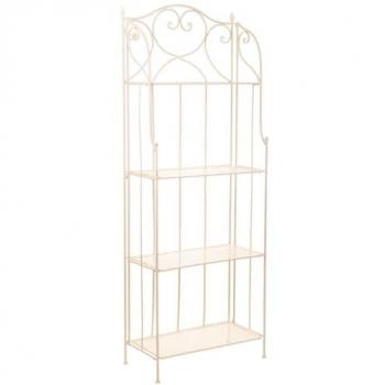 Estantería de Forja Blanca Alexandra House con 4 Baldas y Dimensiones 28 x 70 x 28 cm