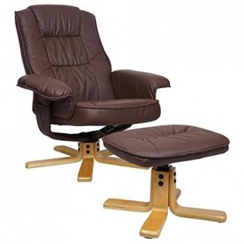 Sandalia de baño ELBSAND Gr. 44, rosa a rayas, zapato vegano ultraligero para dama; Sillón relax M56 con taburete otomana de polipiel y madera de eucalipto