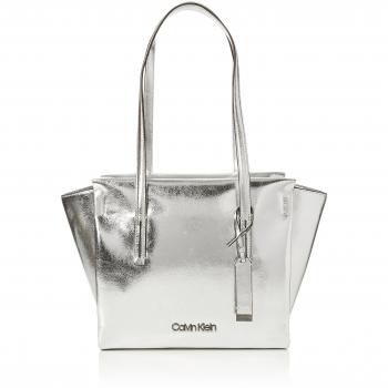 Calvin Klein Jeans - Frame Medium Shopper M, Bolsos totes Mujer, Plateado