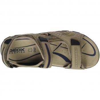 Geox Strada Men's Breathable Sandals, Size 41, Sand/Navy