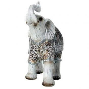 Figura Decorativa Elefante Blanco Acrílico Plástico Melamina 15 x 7 x 15 cm