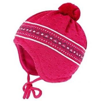 maximo Mütze mit Jacquardstreifen-Gorro Bebé-Niñas,    Rose