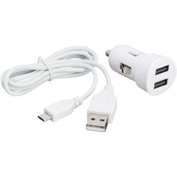 Bigben Interactive BC269113 - Cargador USB de coche y cable Micro USB, blanco