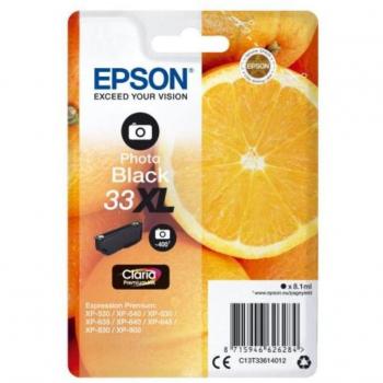 Epson 33XL (T3361) Cartucho de Tinta Original Alta Capacidad, Negro Fotográfico, 8.1ml, Compatible con Expression Premium XP-530/XP-630/XP-635/XP-