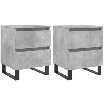 Mesitas de noche 2 uds madera ingeniería gris hormigón 40x35x50 cm