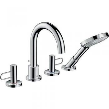 Hansgrohe HG Mezclador de bañera de 4 orificios Axor Uno Juego de manijas cromadas para montaje en el borde de la bañera