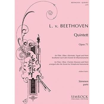 Wind quintet in e flat op. 71 clarinette-ensemble de partitions