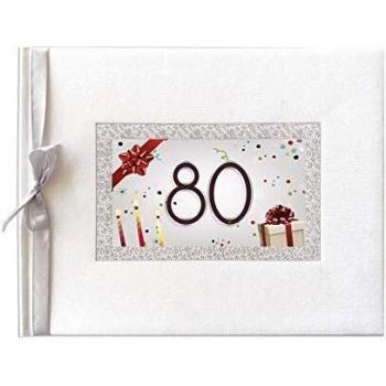 ARGUVAL Libro de firmas 80 cumpleaños, 27,5 x 23 cm, 64 páginas
