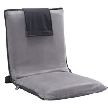 VEVOR Adjustable 6-Position Folding Floor Chair with Back Support - Portable Meditation Seat for Reading, TV Watching, and Gaming - Gray