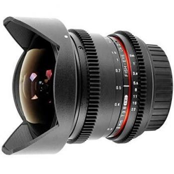 Samyang Objetivo V-DSLR T 8 mm 3,8/UMC Fish-Eye CS II para Pentax, Color Negro