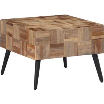 Mesa de centro de teca maciza reciclada gris 55x55x40 cm