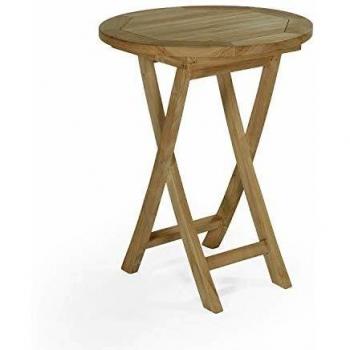 Mesa Redonda Plegable de Teca Maciza Bistró Ø 60 cm
