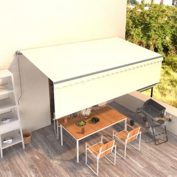 Toldo retráctil manual Día y Noche con persiana crema 5x3 m