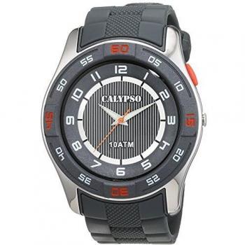 Calypso Men's Quartz Watch with Grey Dial Analogue Display and Grey Plastic Strap K6062/1