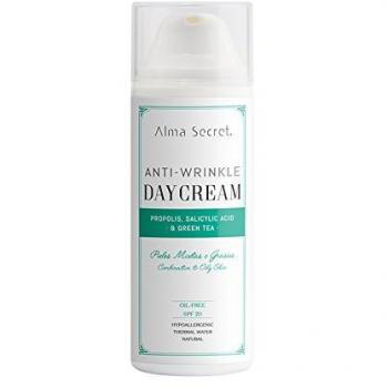 Alma Secret - Crema Antiarrugas Oil-Free con Própolis, Salicílico y Té Verde SPF 20, 50 ml