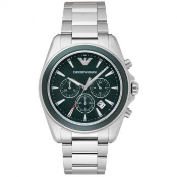 Emporio Armani Men's Quartz Watch with Black Dial Analogue Display and Black Stainless Steel Bracelet AR6090