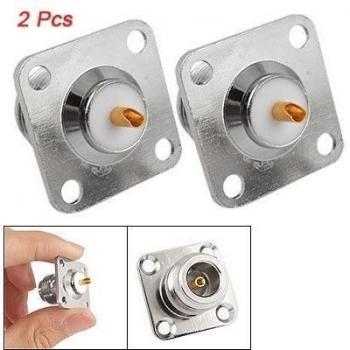 SODIAL(R) 2 x Adaptador Conector PCB N Hembra Panel de Enchufes