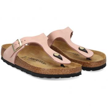 Sandalias planas Birkenstock Gizeh de mujer en nobuck - Rosa Talla 39