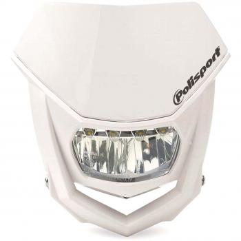 Faro delantero HALO de polipropileno con lámpara LED Polisport 8667100001 para motocross/enduro en color blanco