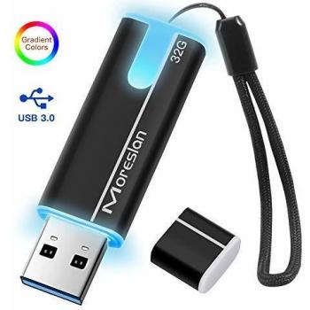 Memoria Flash USB 32GB Memoria USB 3.0 Pendrive con Luz LED de Colores Data Traveler Impermeable USB Lápiz de Memoria Unidad Flash Drive Memoria Stick para PC/Laptop/Notebook/Car/Computadora