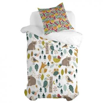 Juego de Funda Nórdica HappyFriday Moshi Moshi Harvestwood Multicolor 2 Piezas Cama de 80 cm