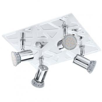 Regleta de focos EGLO Daven 1, cromo satinado, 4 lámparas GU10, 5 W
