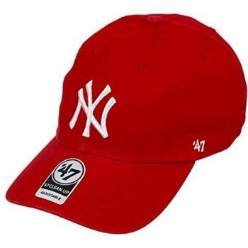 New York Yankees Clean Up Strapback Cap by '47 Brand - Raspberry Red - One Size