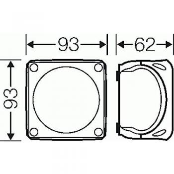 Hensel KF 0202 B Black Surface Mount Junction Box IP66 93x93mm for 0.75-2.5mm² Cables