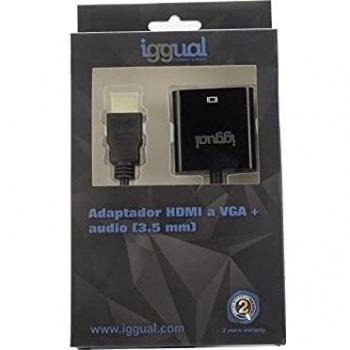 iggual Adaptador HDMI a VGA + Audio