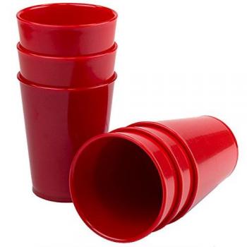 Henbea niños de Vasos, plástico, Rojo, 7,5 cm, 6 Unidades