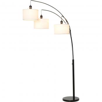 Lámpara de Pie HOMCOM con 3 Luces, Brazos Flexibles y Base de Mármol, Altura 205cm