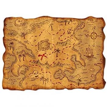 Beistle Treasure Maps-1 Pc Accesorio de plástico para Fiesta con Mapa del Tesoro