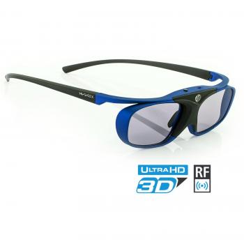 Hi-Shock® RF Pro Deep Heaven | Gafas 3D-RF para proyectores 3D Sony, JVC, EPSON | Comp con TDG-BT500A, JVC DLA-X 7000, DLA-X 5000, PK-AG3, PK-EM2 [120 Hz | Recargables | 32g | FHD3D RF]