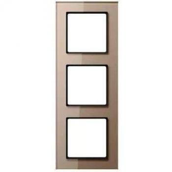 JUNG Champagne 3-Gang Glass Frame AC583GLCH